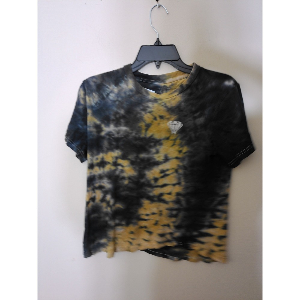 Brooklyn Laundry T-Shirt Youth S (8) Black Yellow Tie Dye Diamond Streetwear